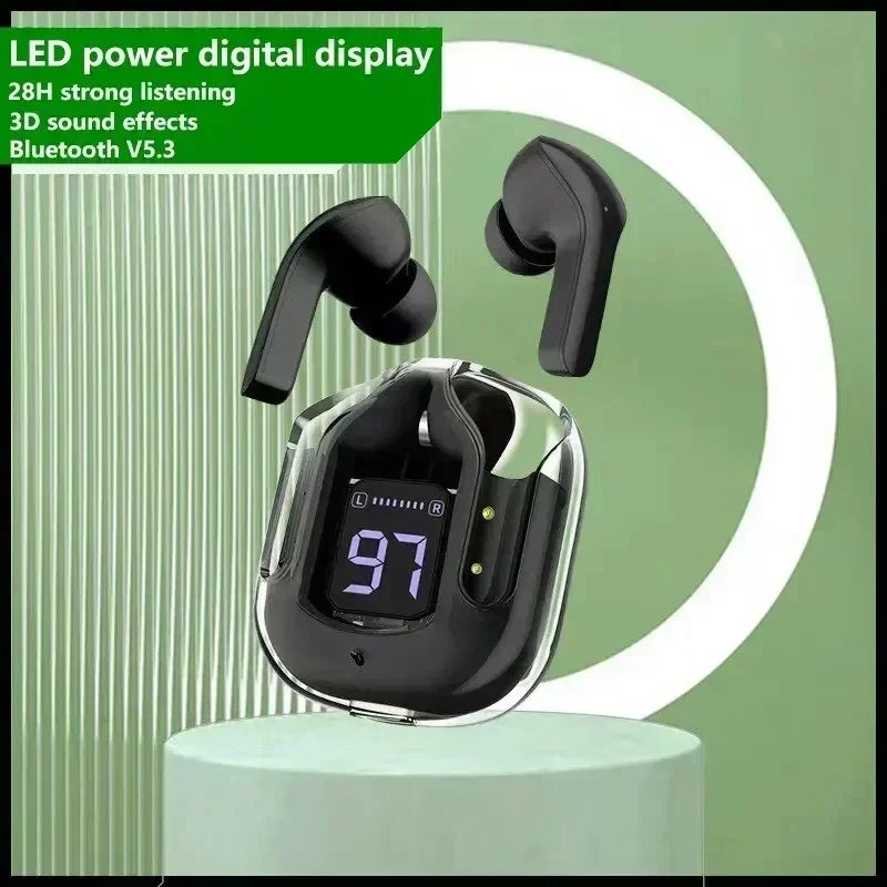 HK3 TWS Bluetooth Wireless Earbuds, HIFI Transparent Earbuds, LED Power Supply Digital Display Stereo,Suitable for Xiaomi Iphone