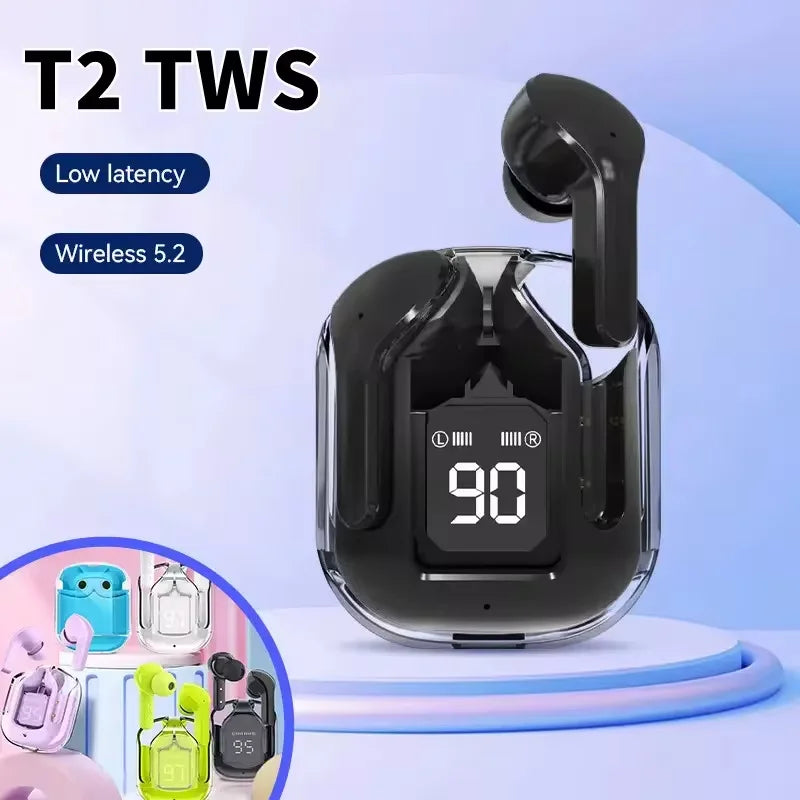 HK3 TWS Bluetooth Wireless Earbuds, HIFI Transparent Earbuds, LED Power Supply Digital Display Stereo,Suitable for Xiaomi Iphone
