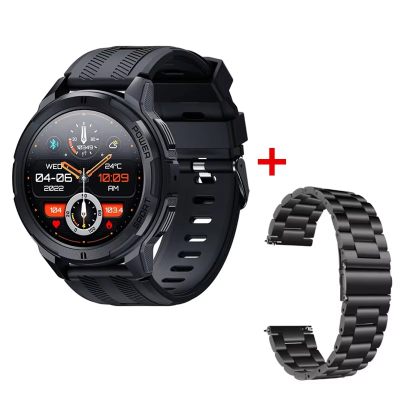 C25 Smart Watches for Men AMOLED Screen 1.43" 1ATM Waterproof Heart Rate Monitor Sports Smartwatch Blue Tooth Call Women Fitness