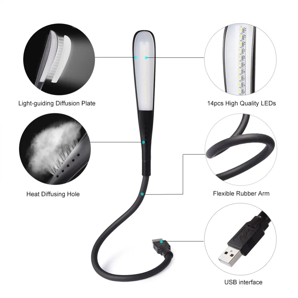 Mini USB Light Portable Laptops Touch Sensor LED Book Light for Power Bank PC Laptops Book Night Lighting