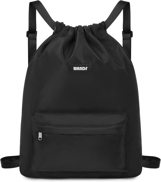 Drawstring Backpack String Bag Sackpack Cinch Water Resistant Nylon for Gym Shopping Sport Yoga
