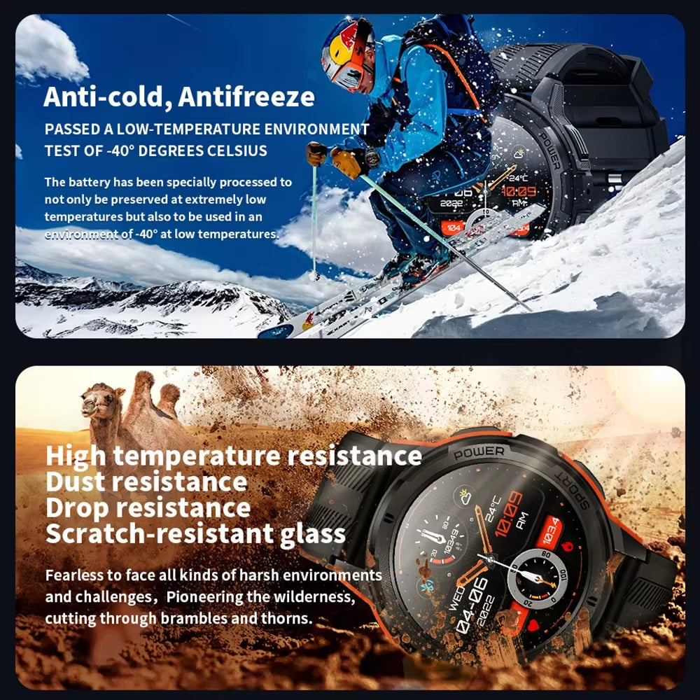 C25 Smart Watches for Men AMOLED Screen 1.43" 1ATM Waterproof Heart Rate Monitor Sports Smartwatch Blue Tooth Call Women Fitness